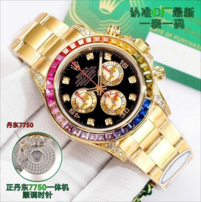 Clean Factory ROLEX Daytona  904L Steel 7750 Movement Watch